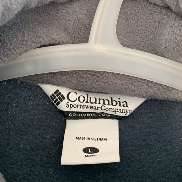 Columbia zip up fleece size L, navy with gray side panels. - Picture 2 of 8